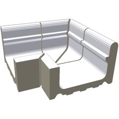 RAKO Pool XPA51023 přeliv.žl.Wiesbaden vnější roh bílá 40x30 cm