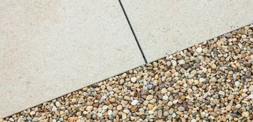Laying tiles in gravel