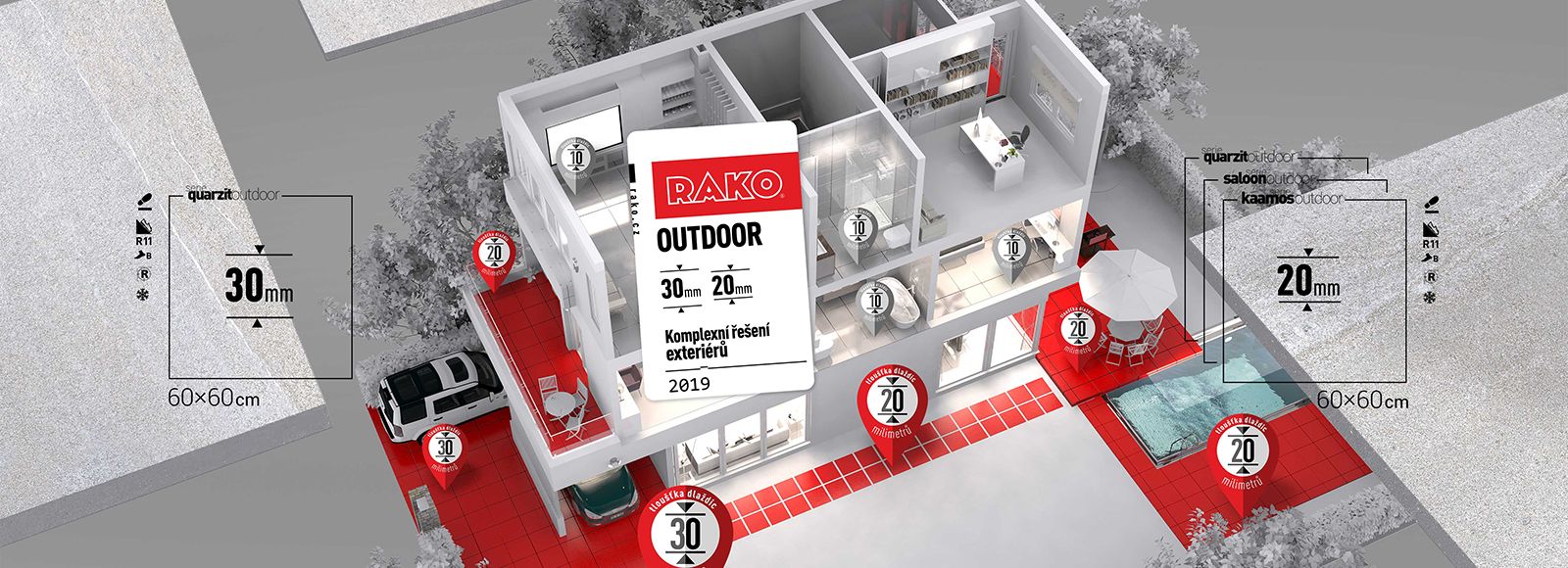 Venkovní keramická dlažba RAKO OUTDOOR