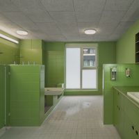 Jasne kolory wskazują drogę dzieciom w przedszkolu