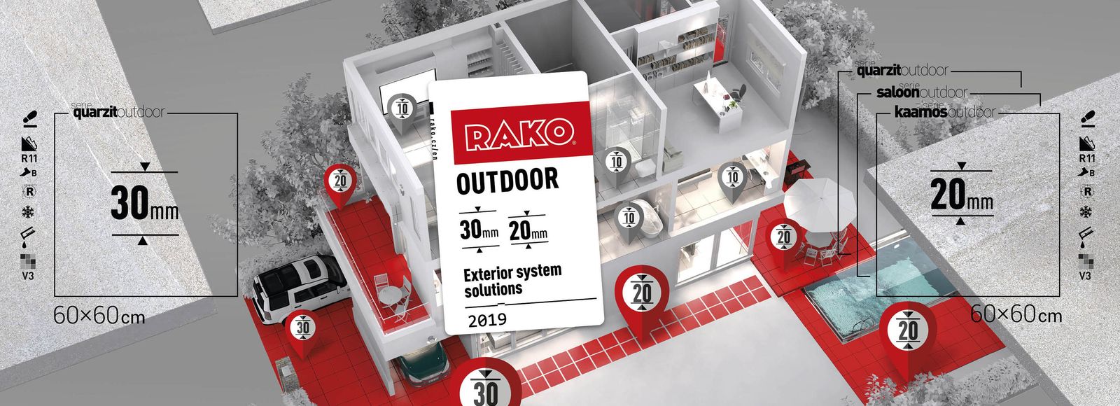 Vonkajšia keramická dlažba RAKO OUTDOOR