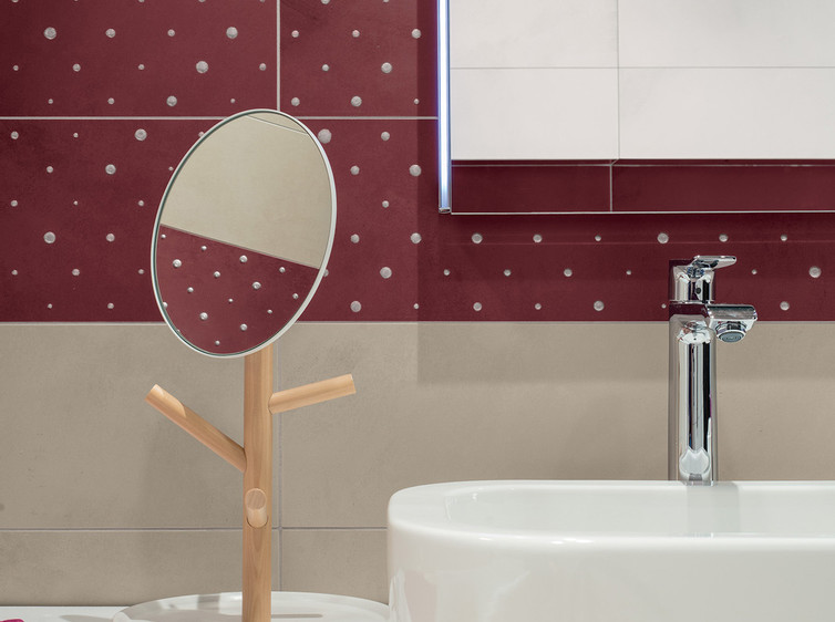 Série Blend | bordó dekor s puntíky