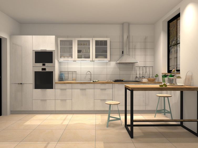 RAKO | Kuchyň s klasickými bílými obklady.