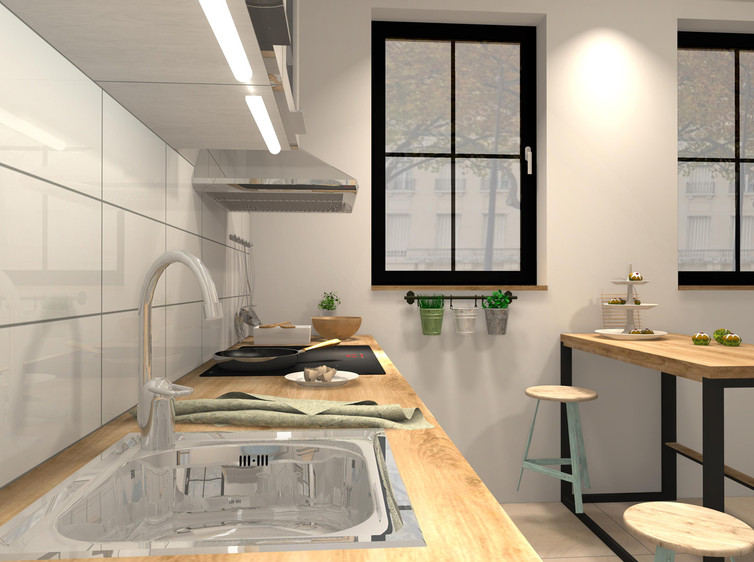 RAKO | Kuchyň s klasickými bílými obklady.