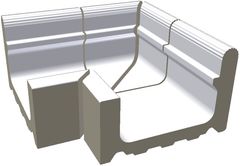 RAKO Pool XPA51023 outside corner Wiesbaden white 40x30 cm